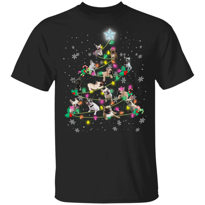 Frenchie Christmas Tree T-Shirt Awesome Frenchie Snowflake Shirt Christmas Gift For Dog Owner