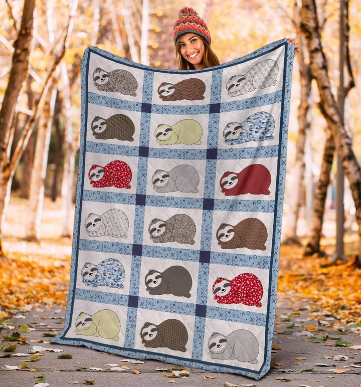Sloth Fleece Blanket Cute Sloth Graphic Merch Blanket For Daughter Son Gift Idea