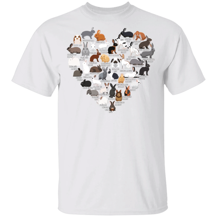 Family Rabbit Funny Heart T-Shirt Rabbit Aholic Shirts For Bunny Lovers Gifts For Families