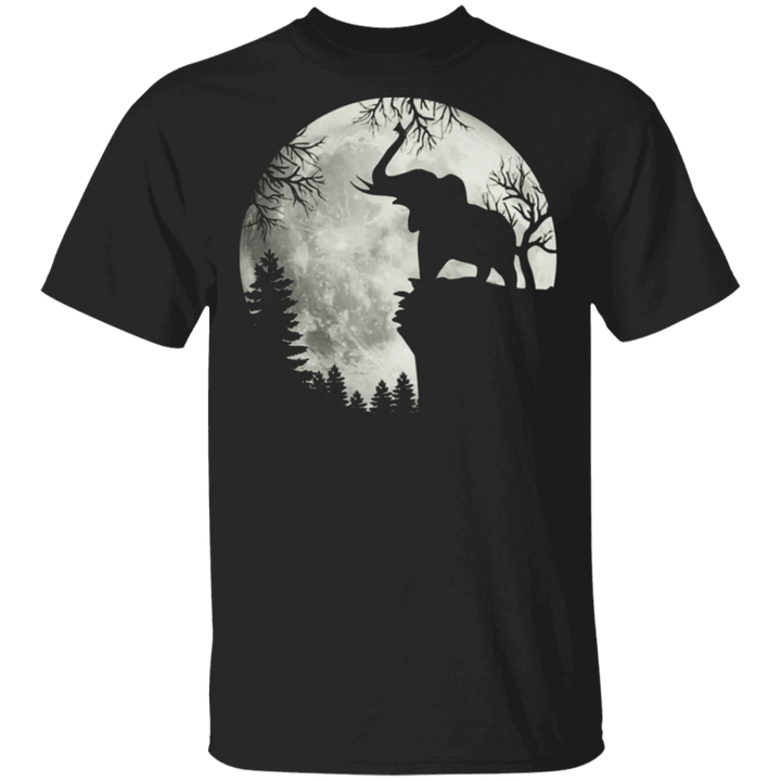 Howling Elephant Full Moon Halloween T-Shirt Gift For Guys Friends