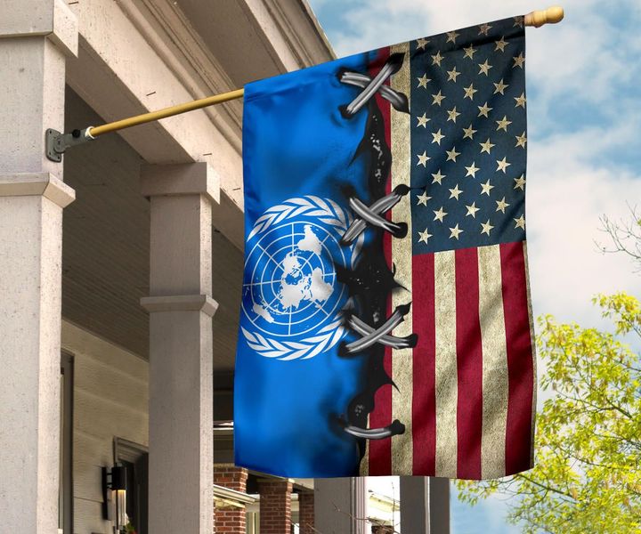 Un Flag And American Old Retro Flag United Nations Flag Patriotic Flag Of United Nations