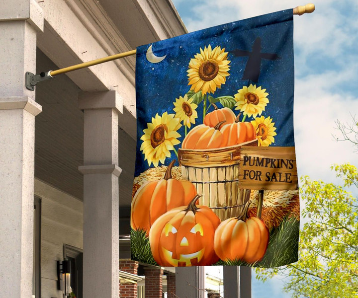 Pumpkins For Sale Sunflower Blue Sky And Star Flag Halloween Door Decoration Ideas Farmhouse