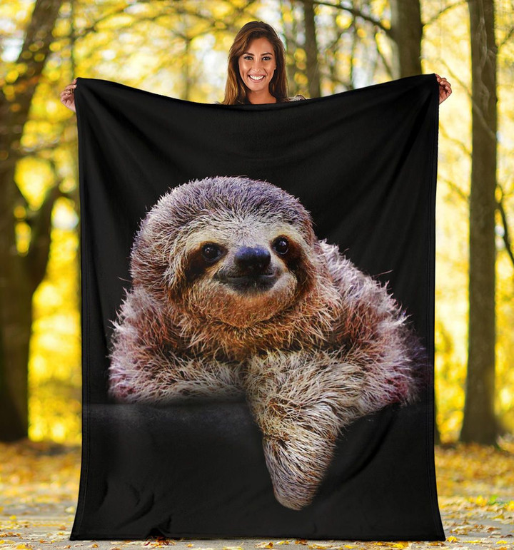 Sloth Fleece Blanket Sloth Graphic Throw Blanket Good Gift For Girlfriend Boyfriend Sloth Lover