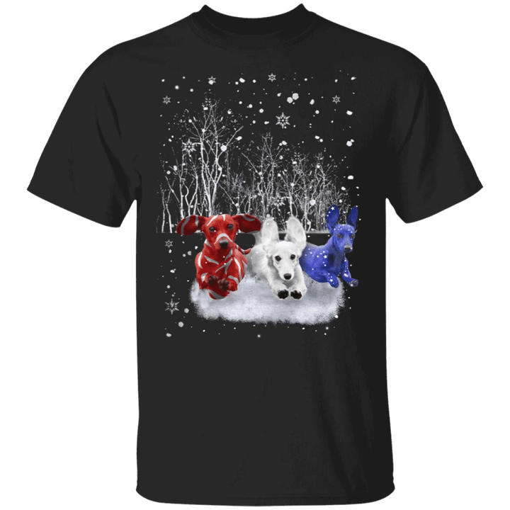 Dachshund American Flag Xmas Shirt Snowflake Winter Shirt Ugly Christmas Shirt For Unisex