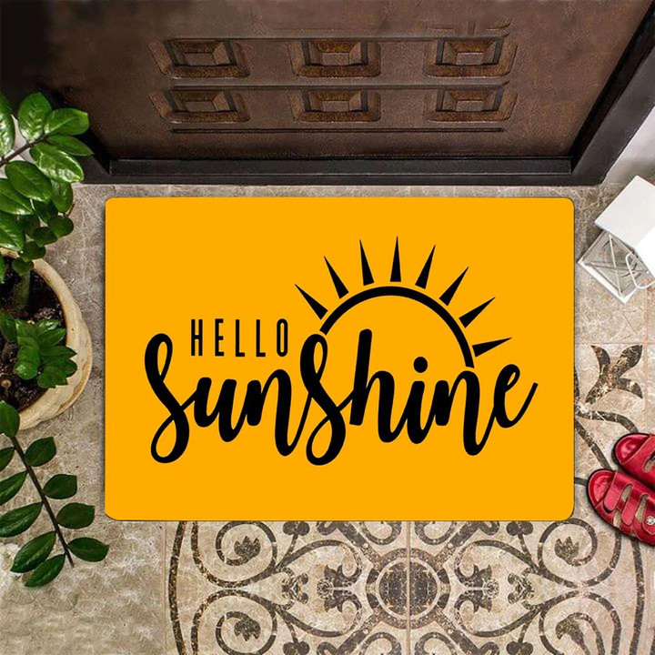 Hello Sunshine Doormat Welcome Mat Sunflower Decorative Door Mat Outdoor New House Gift Idea