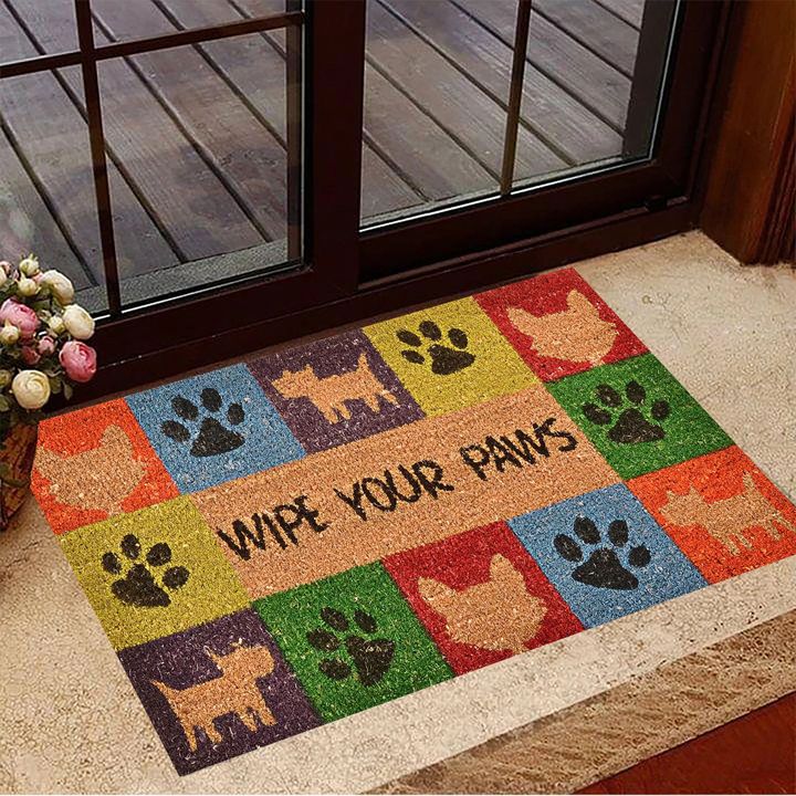 Wipe Your Paws Doormat Funny Paws With Dogs Colorful Door Mat Birthday Gifts For Dog Owners