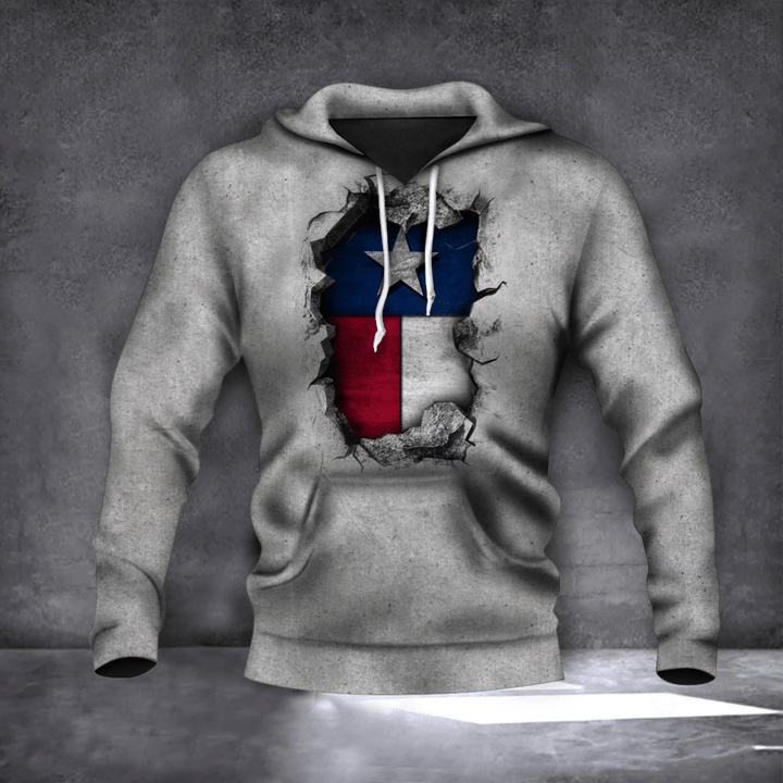 Texas State Flag Hoodie 3D Inside Hole Graphic Design Hoodie Gift For Patriotic