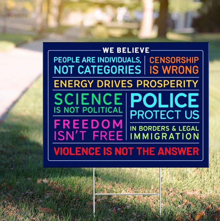 Signs Of Justice We Believe Yard Sign We Believe Violence Is Not The Answer Sign House Decor