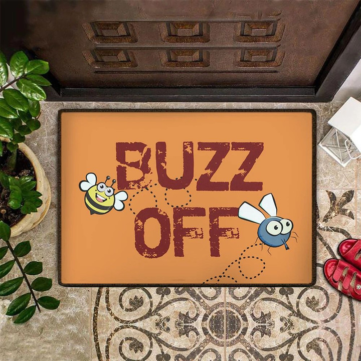 Buzz Off Doormat Funny Go Away Doormat Best Outdoor Doormat Outside Door Mat