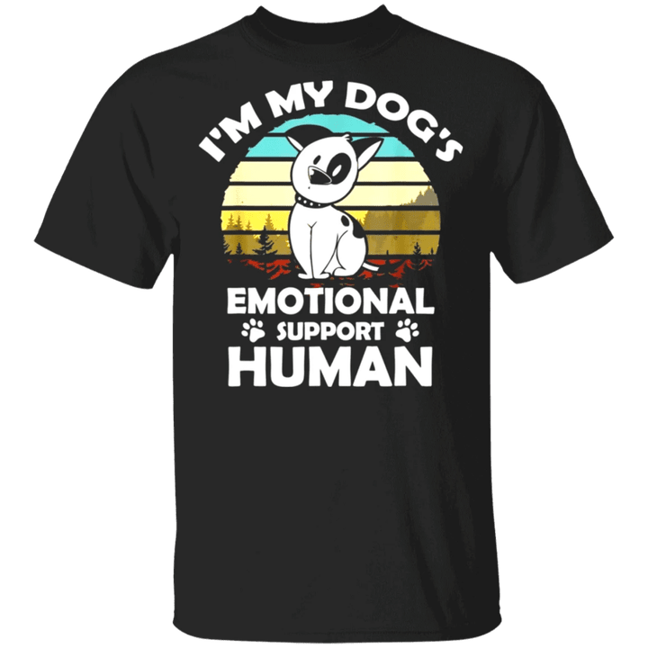 I'm My Dogs Emotional Support Human Vintage T-Shirt Service Human Shirt Gifts For Dog Lovers
