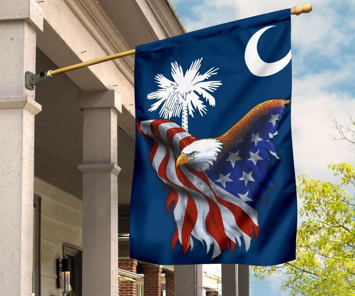 South Carolina Patriotic Eagle U.S States Flag For Fourth Of July Holiday Home Patriotic Decor