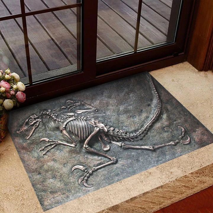 Dinosaur Fossil Doormat Dinosaur Skeletons Door Mat Vintage Designs, Seasonal Gifts For Parents