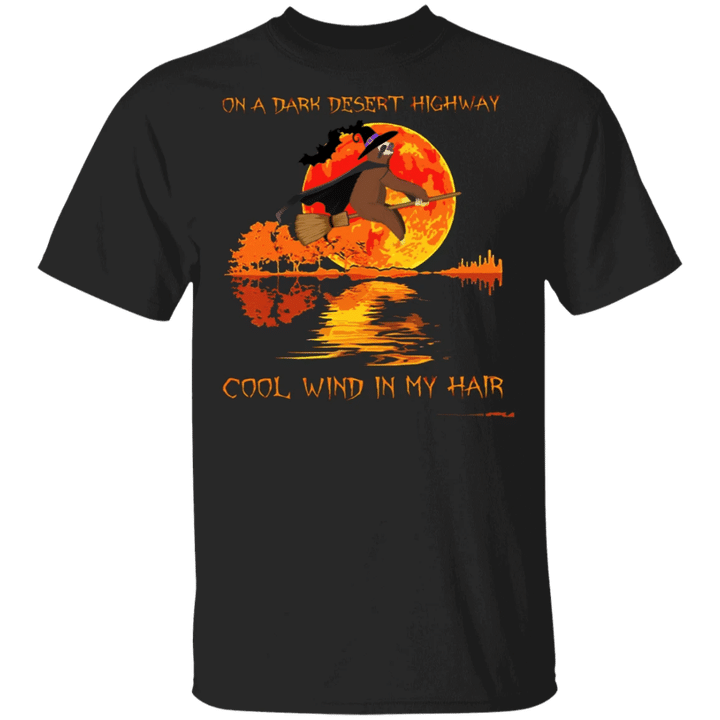 Sloth On A Dark Desert Highway T-Shirt Funny Gift For Sloth Lovers Halloween Shirt Cute Design
