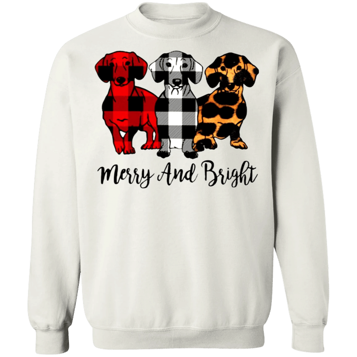 Dogs Merry And Bright Sweatshirt Christmas Essentials Sweatshirt For Men Woman Gift