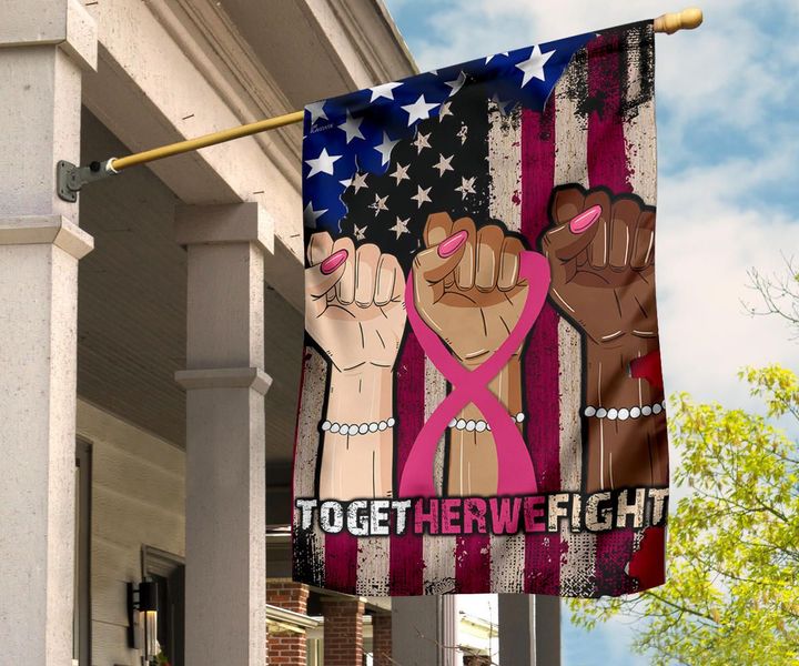 Pink Month Together We Fight Breast Cancer Awareness Flag