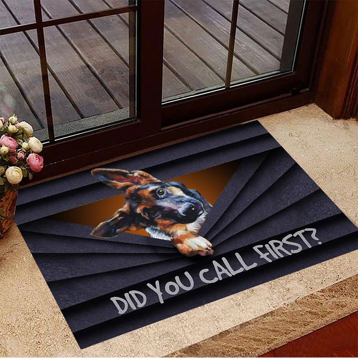 Did You Call First Doormat Adorable German Shepherd Welcome Mat Gift Ideas For Dog Owners