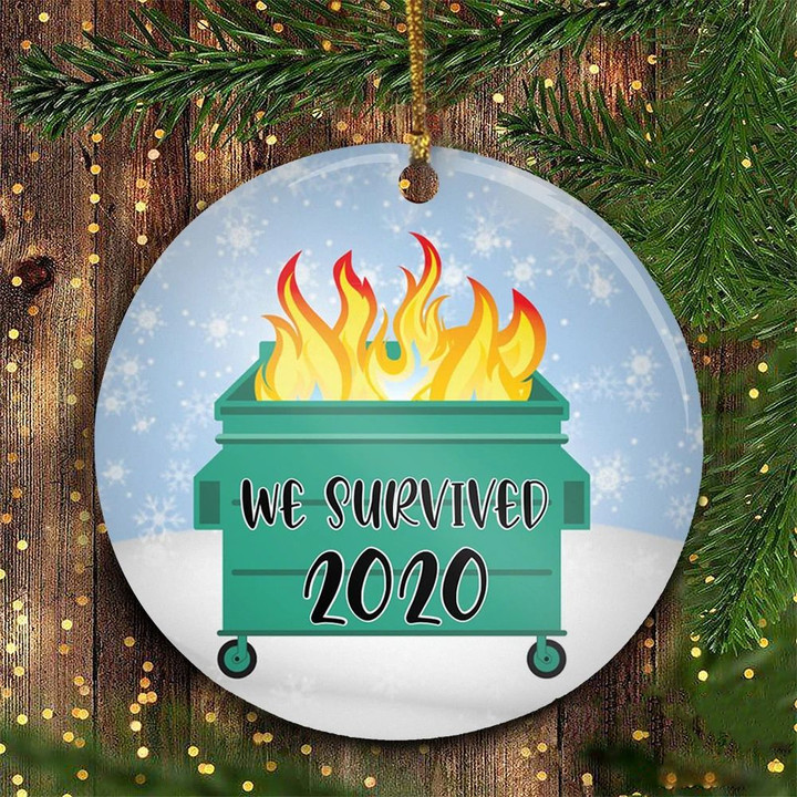 2020 Dumpster Fire Ornament We Survived Funny Pandemic Christmas Ornament Christmas Tree Decor