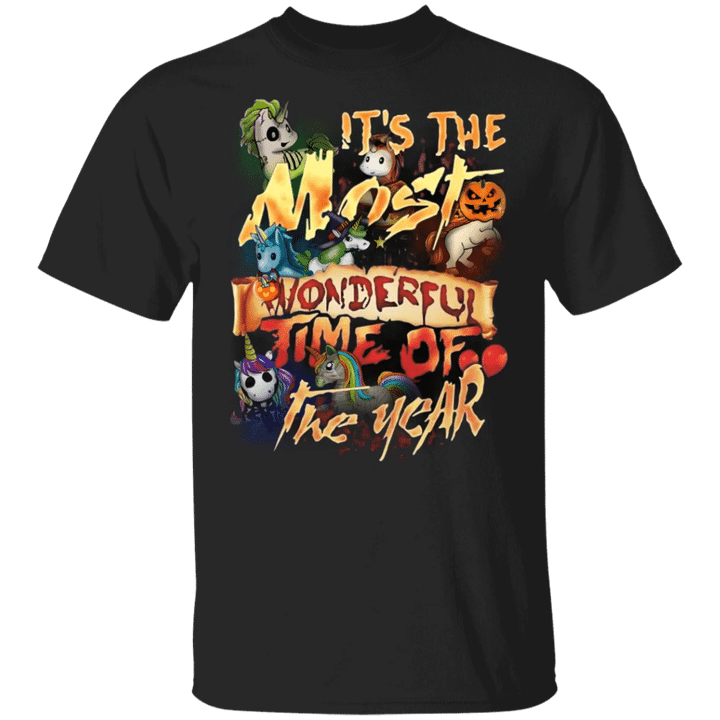 Devil Unicorns It's The Most Wonderful Time Of The Year T-Shirt Halloween Gifts Unicorn Lover