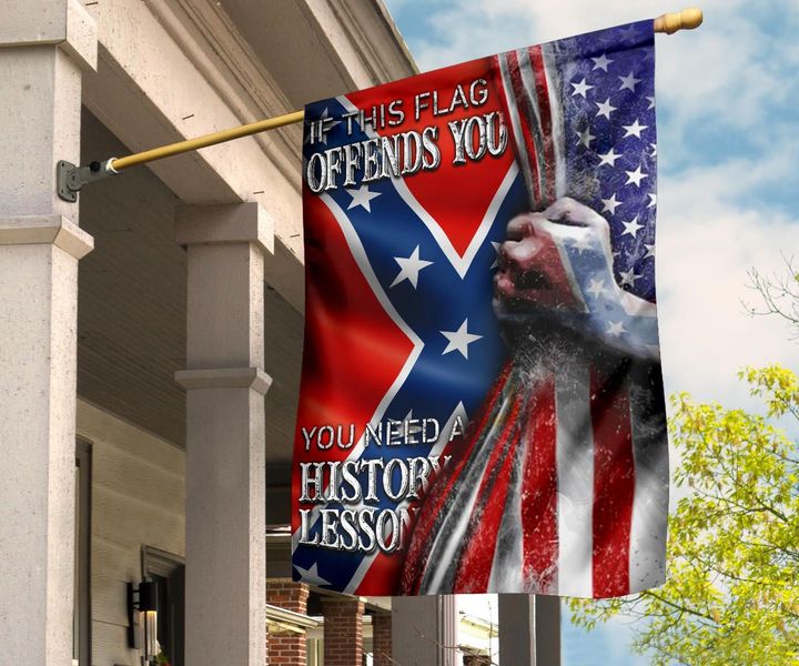 If This Flag Offends You Hand Open American Flag Civil War Flags Designs For Front Door Decor