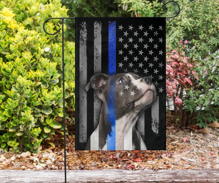 Pitbull American Thin Blue Line Flag Gifts For Police Officers