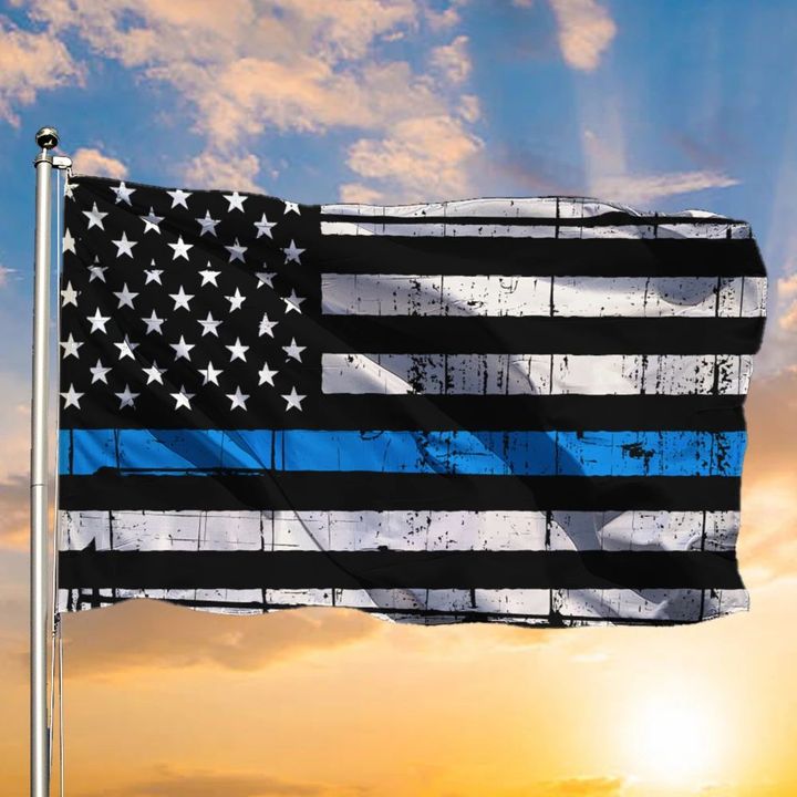 Law Enforcement Flag American Flag With Thin Blue Line Honor Law Enforcement Officers For Decor
