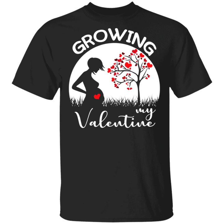 Growing My Valentine T-Shirt Valentine Baby Announcement Shirt Gift Men Women