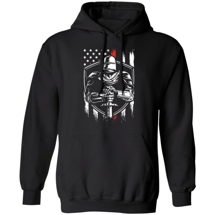 Crusader Hoodie Knight Templar American Flag Hoodie Unisex Clothes Winter Gift