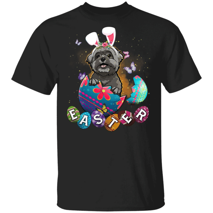 Shih Tzu With Egg Easter Shirt Resurrection Day Cute Easter Shirt Dog Graphic Tee Gift For Mom