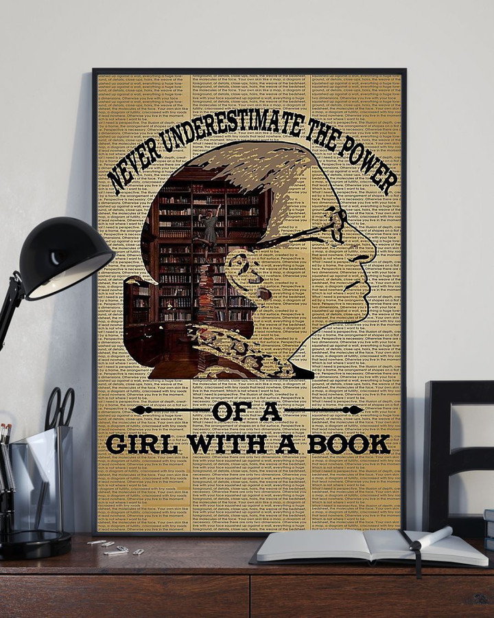 RBG Never Underestimate the Power Of A Girl With A Book Poster Quotes By RBG Merchandise