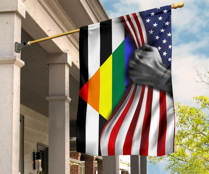 US Flag Straight Ally Flag LGBT Social Justice Gay Rainbow Straight Alliance New Pride Flag