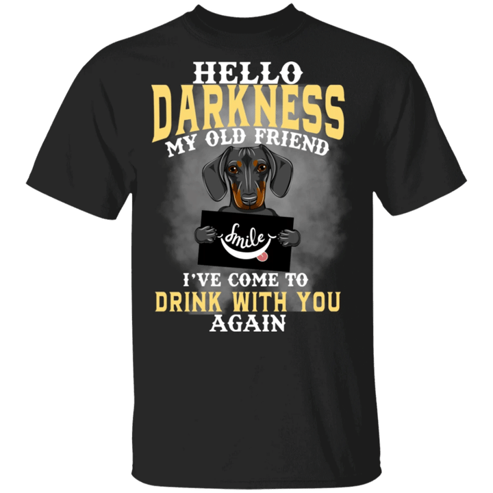 Dachshund Hello Darkness Drink With You Again T-Shirt Funny ST Patricks Day Shirt Gift
