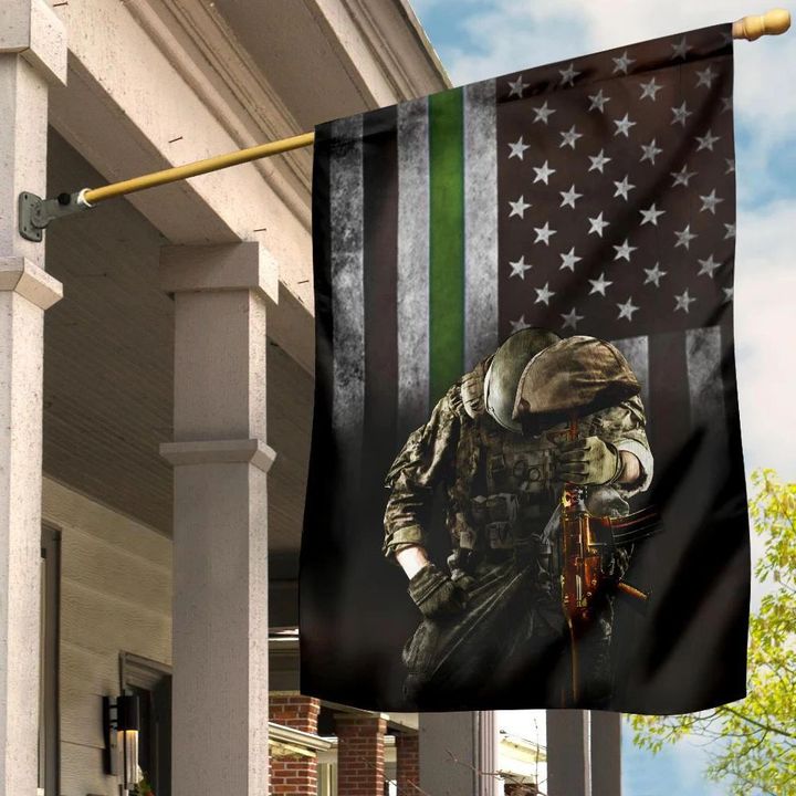 Thin Green Line American Flag Honoring Men Women Our Military Flag Inside Outside Decor