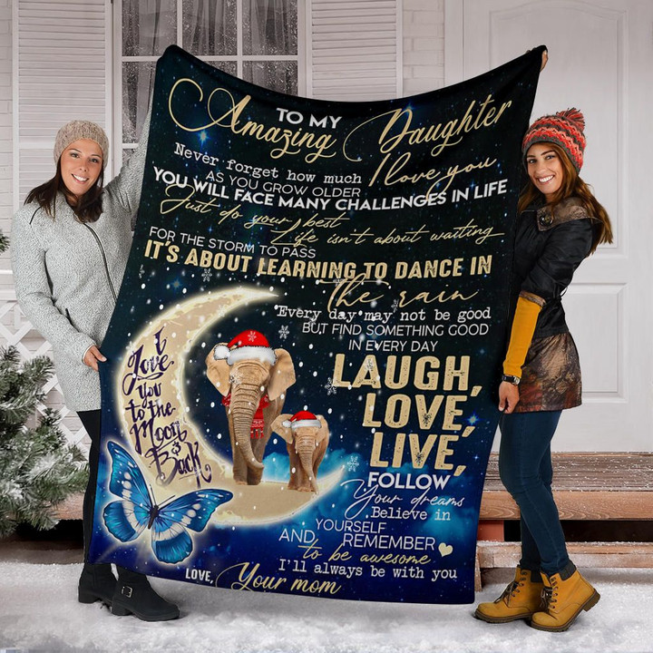 Elephants To My Amazing Daughter Christmas Blanket Letter From Mom Birthday Ideas For Son