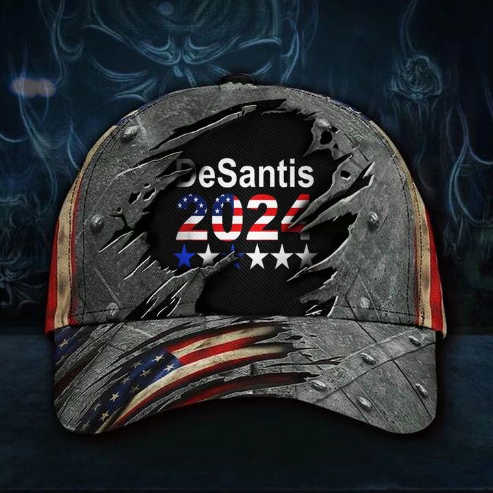 Desantis 2024 Hat 3D Print Vintage American Flag Cap Support Desantis For President Election