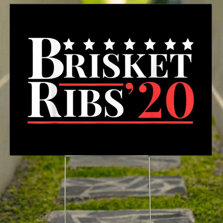 Brisket Ribs 2020 Yard Sign Barbeque Grilling Sign Outdoor Decor