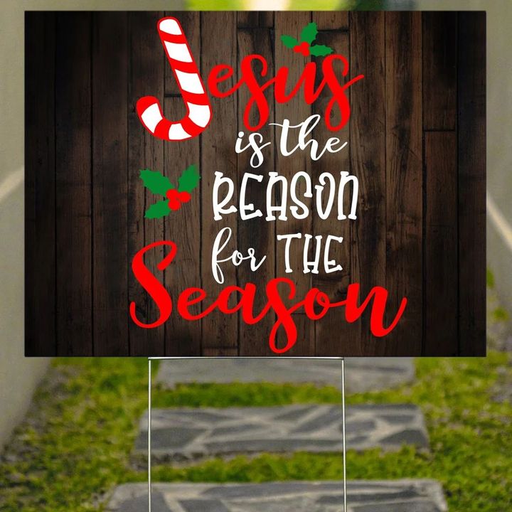 Jesus Is The Reason For The Season Yard Sign Decorative Xmas Sign Rustic Gifts For Family