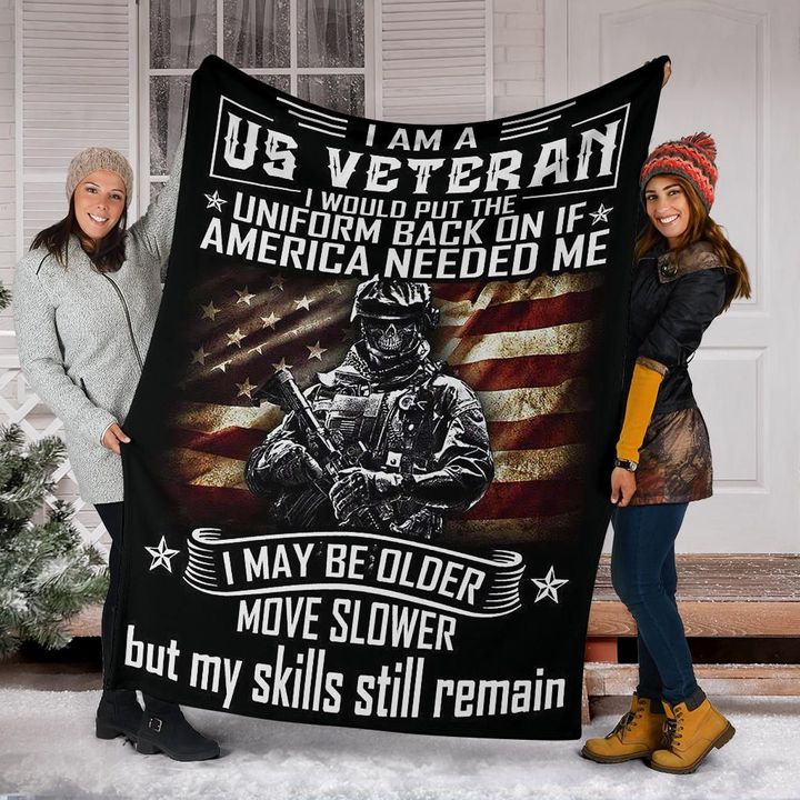 I Am A US Veterans Blanket Soldier Inside American Flag Blanket Designs Veterans Day Gifts