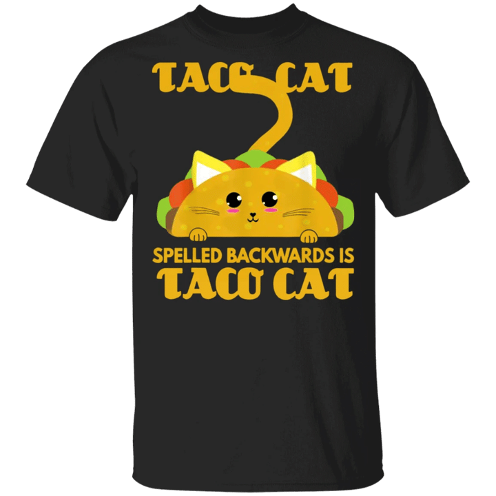Tacocat Spelled Backwards Is Tacocat T-Shirt Cute Chibi Cat Shirt Gift Ideas For Cat Lovers