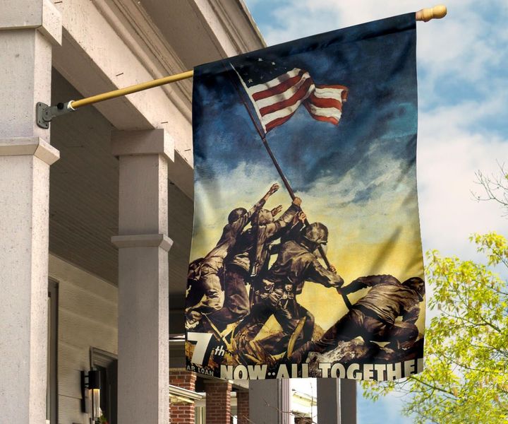 Iwo Jima Flag Raising The Flag On Iwo Jima Flag Front Door Decor Military Memorial Gift