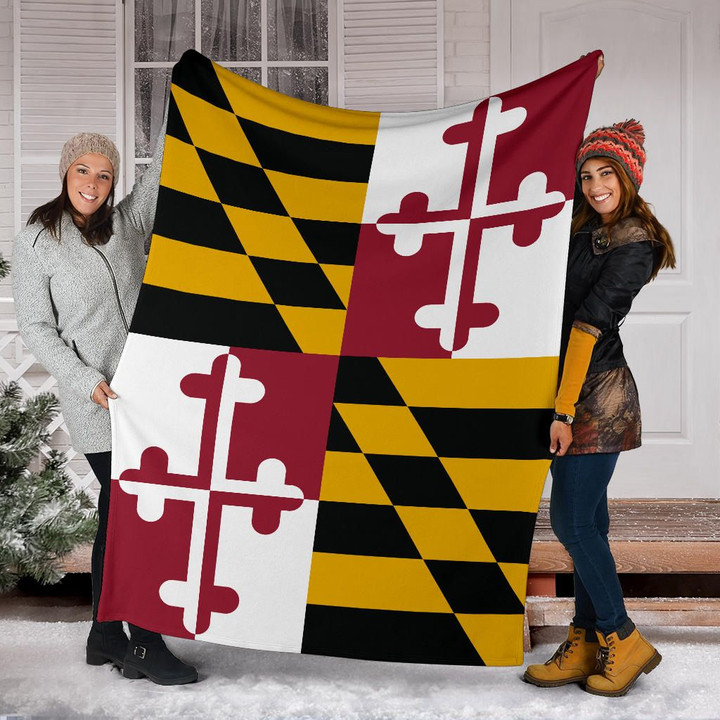Maryland State Flag Blanket Maryland Pride Blanket Gift For Patriotic