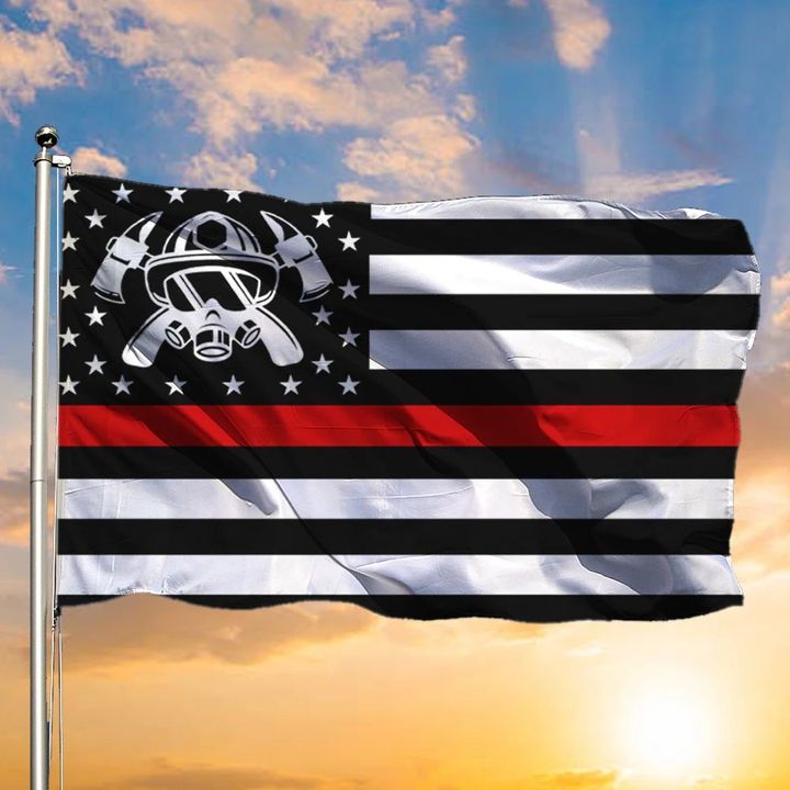 Thin Red Line American Flag Honor Serve Rescue Honoring Firefighters Pride Flag Outdoor Decor