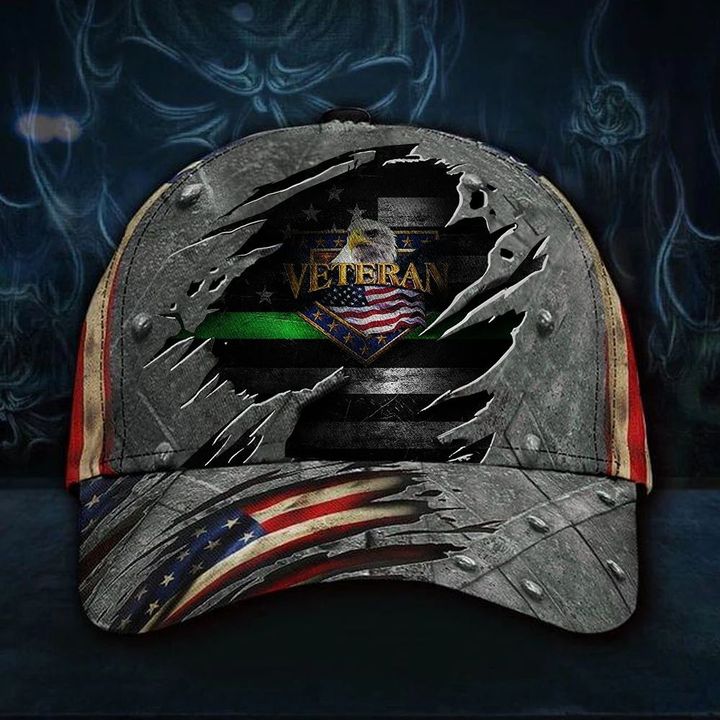 Thin Green Line American Flag 3D Hat Unique Military Cap For Patriots Veteran Gift For Men