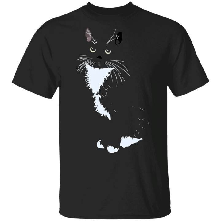 Cute Black Cat Sitting Unisex T-Shirt For Cat Lovers Pet Owners Birthday Gift Idea For Her