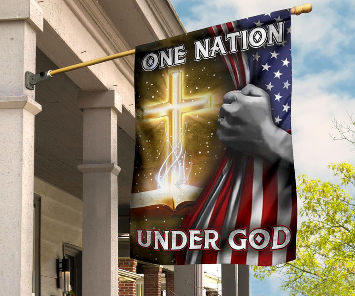 Hand Open American Flag Cross Flag One Nation Under God Quote Christian Gifts Front Door Decor