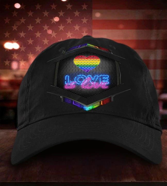 Love Is Love LGBT 3D Hat LGBT Colorful Heart Hat Gay Pride Rainbow Gift For Friend