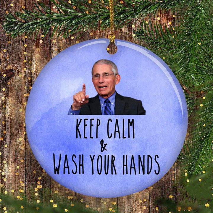Dr Fauci Christmas Ornament Fauci Keep Calm & Wash Your Hand Ornament Hospital Christmas Decor