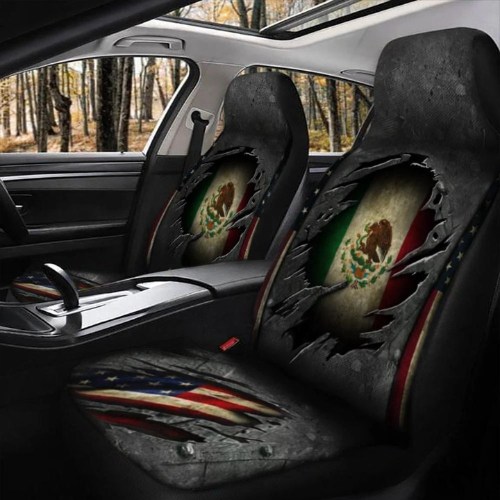 Mexico American Flag Car Seat Cover Mexico Merchandise Car Decor Patriotic Gift