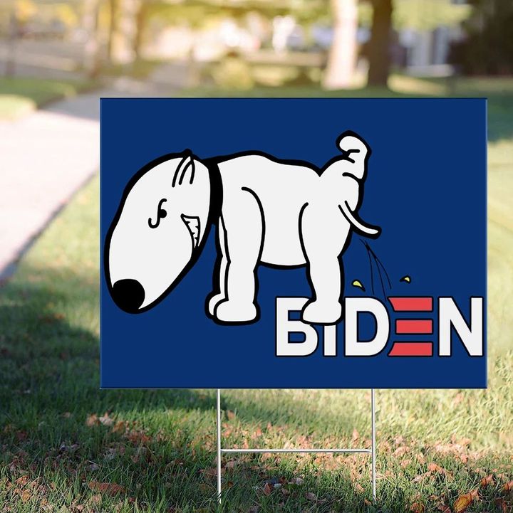 Dog Peeing On Biden Yard Sign Anti Biden Lawn Sign