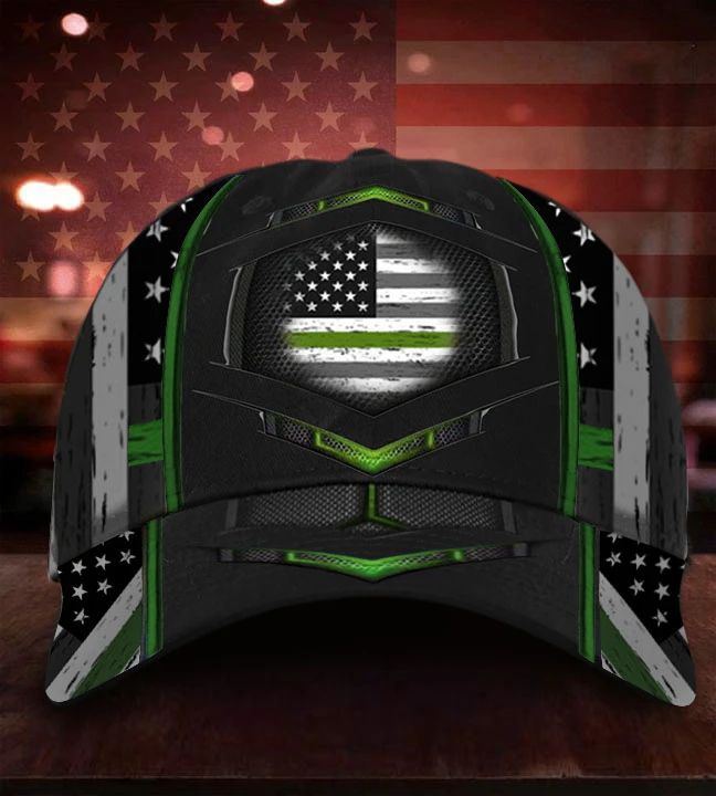 Thin Green Line American Flag Hat Honor Veterans Cap Unique Military Gifts For Retired