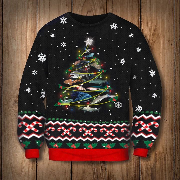 Shark Christmas Tree Sweatshirt Ugly Christmas Sweater